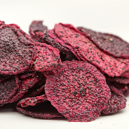 NESSLIM Drachenfruchtscheiben als farbenfrohes Topping für Müsli, Smoothie-Bowl und Dessert.