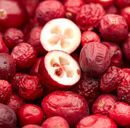 Ganze gefriergetrocknete Cranberries ohne Zuckerzusatz – Nahaufnahme