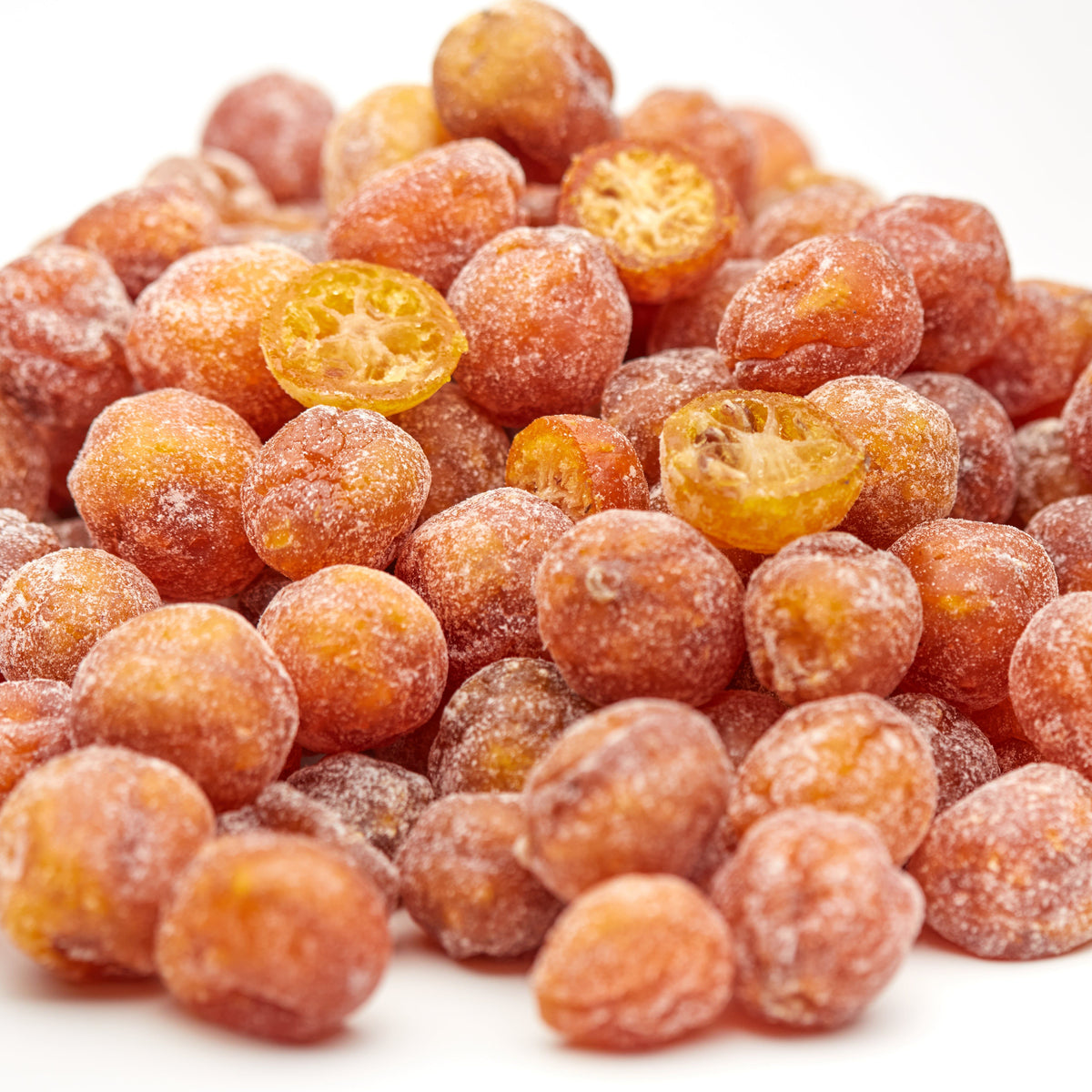 Kandierte Kumquats von NESSLIM als besondere Trockenfrucht für Snack-Mixe und den Filmabend.