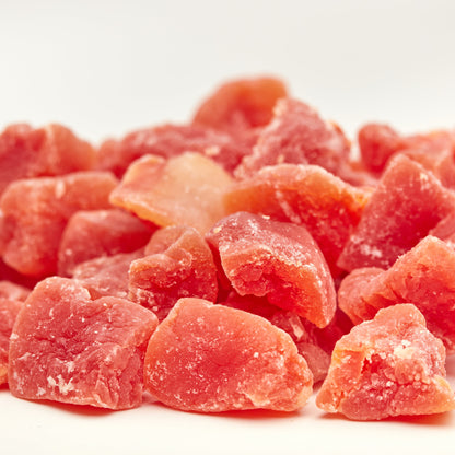 Papaya Chunks von Nesslim als fruchtig-süße getrocknete Papaya Fruchtstücke in detailreicher Produktaufnahme